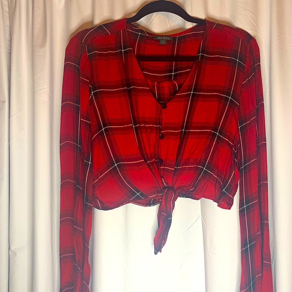 Plaid crop top top